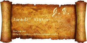 Jankó Viktor névjegykártya